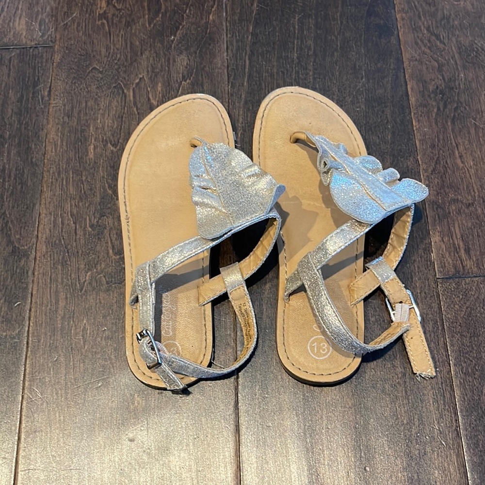 Cat & Jack Girls Size 13 Pink Gold Glittery Sandals